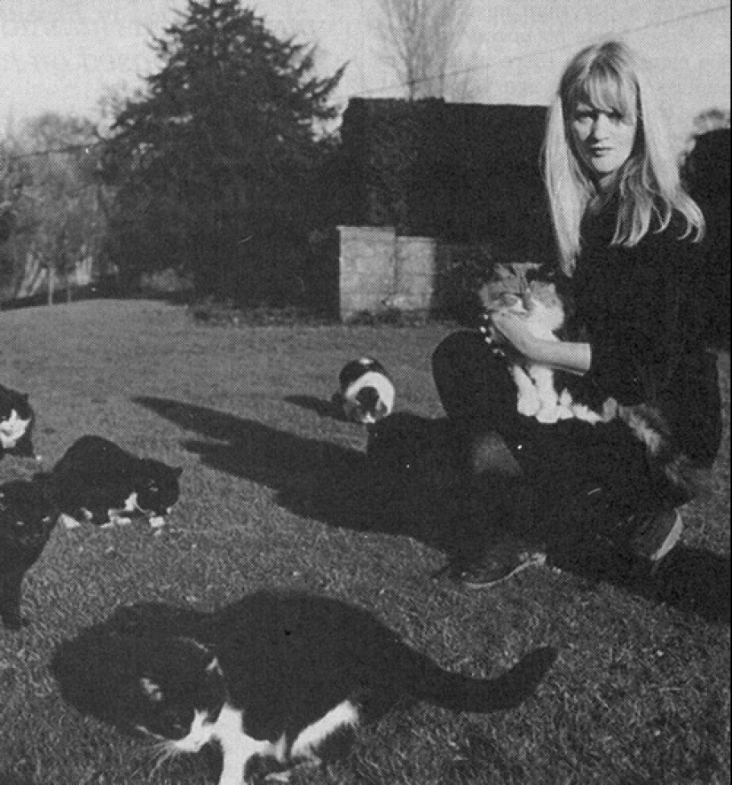 La modelo Celia Hammond y sus gatos