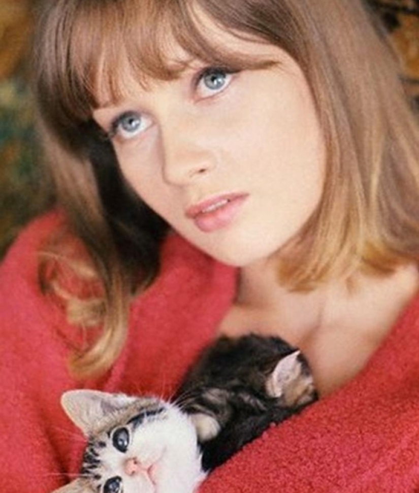 La modelo Celia Hammond y sus gatos