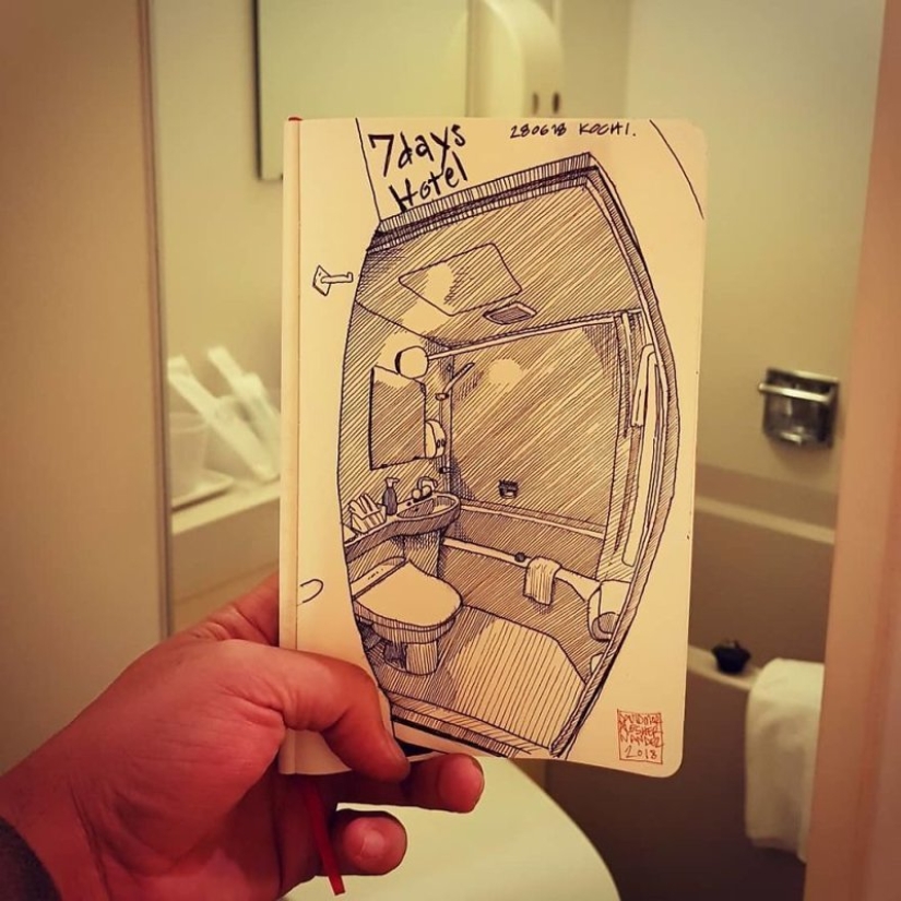 La realidad es transferida al papel: la increíble bocetos del arquitecto desde Colombia