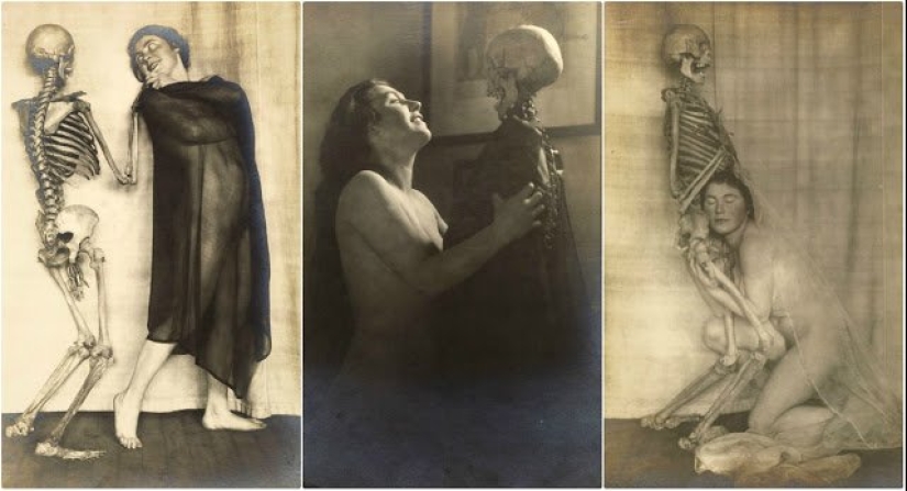 Lady with a skeleton: a surreal photoshoot Franz Fiedler beginning of 1920-ies