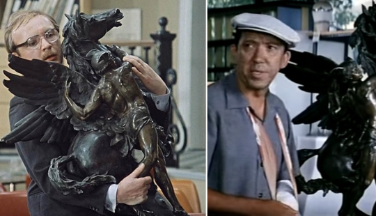 Las cuatro patas de la estrella de "Mosfilm": caballo de bronce, que fue filmada en no menos Mironov Las cuatro patas de la estrella de "Mosfilm": caballo de bronce, que fue filmada en no menos Mironov