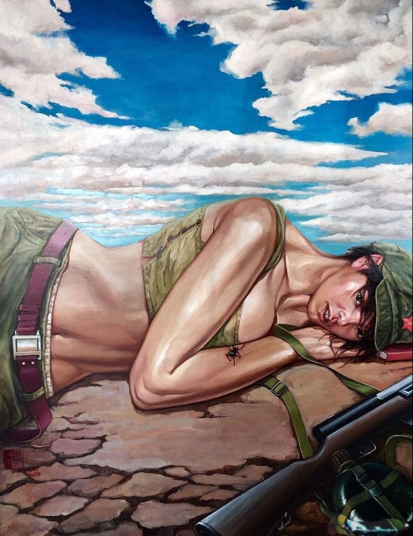 Las niñas en el ejército: la pintura de Hu Ming Las niñas en el ejército: la pintura de Hu Ming