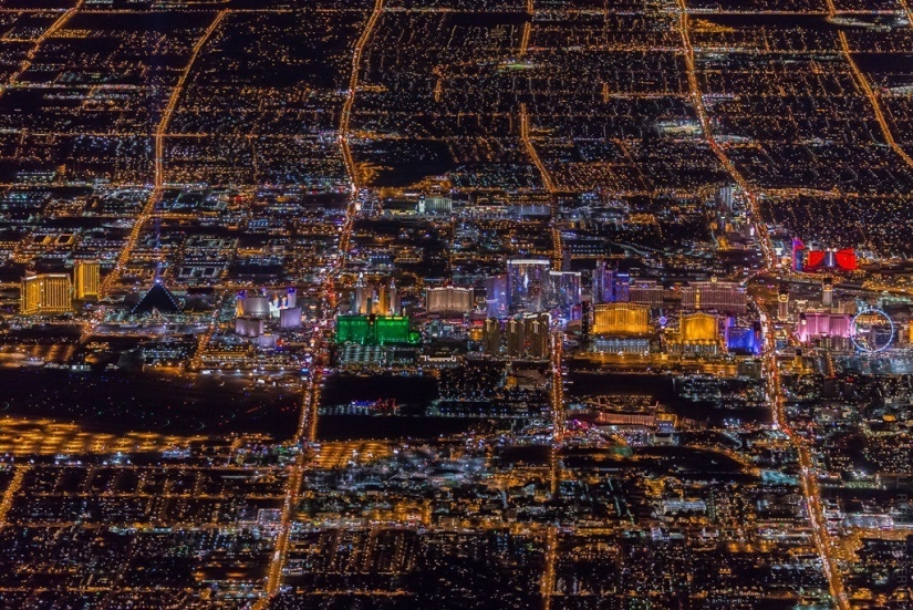 Las Vegas noche desde una altura Las Vegas noche desde una altura
