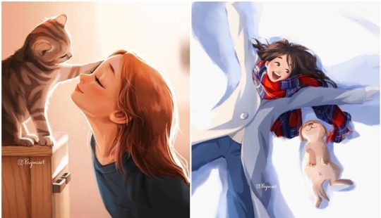 Lindos dibujos de una chica bajo el apodo de Peijin sobre cómo los animales mejoran nuestras vidas Lindos dibujos de una chica bajo el apodo de Peijin sobre cómo los animales mejoran nuestras vidas