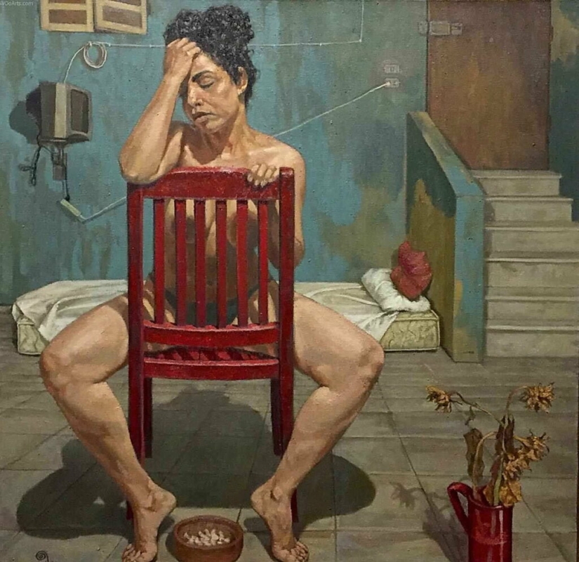 Los destinos de las mujeres en las pinturas del artista egipcio Walid Ebeid Los destinos de las mujeres en las pinturas del artista egipcio Walid Ebeid