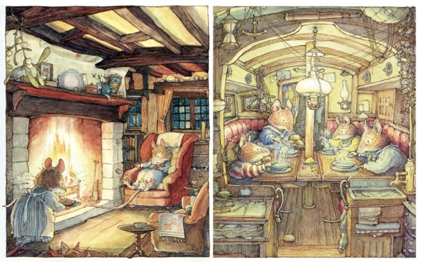 Maestro acogedor ilustración de Jill Barklem y su lindo cuento del ratón