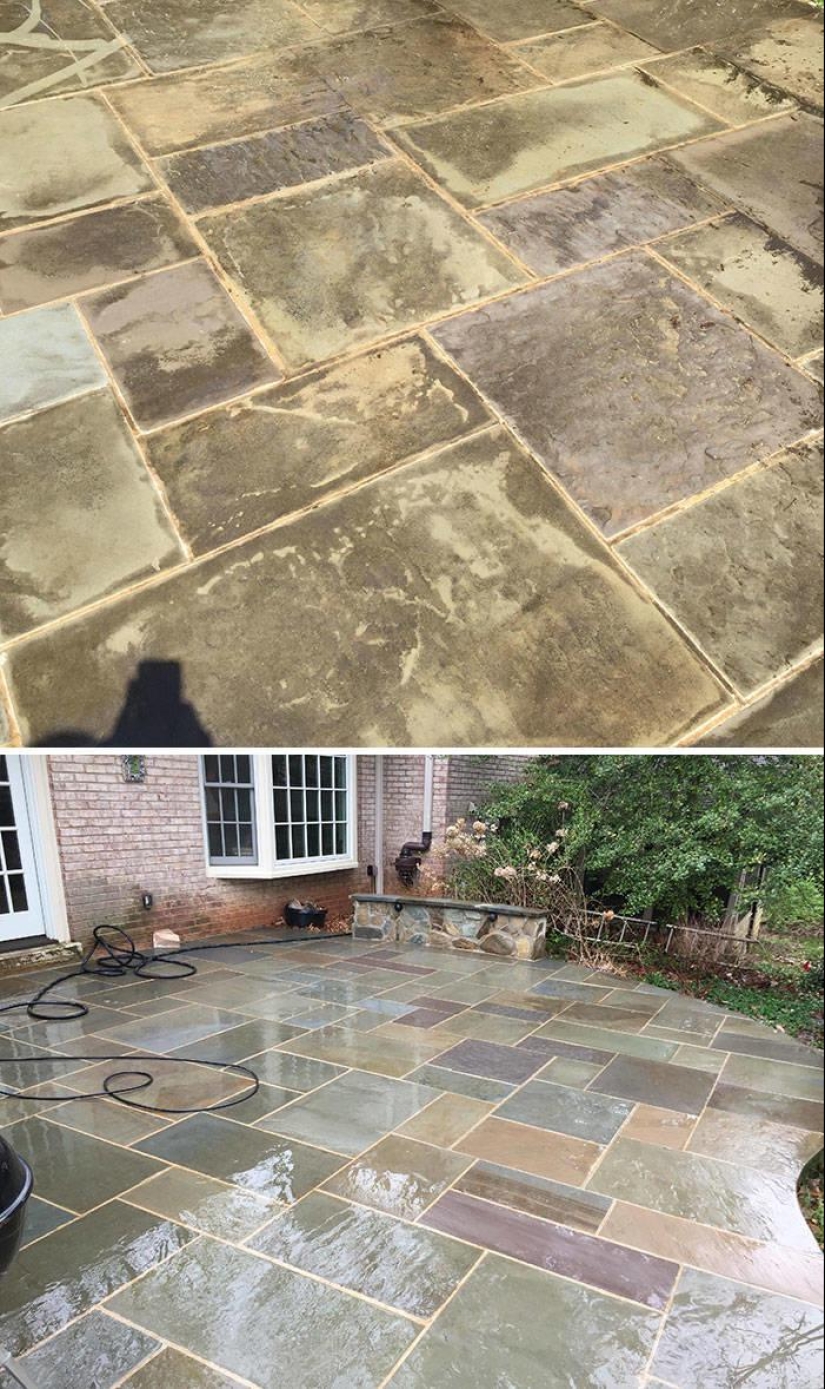Magic of purity: 30 things before and after the pressure washer Magic of purity: 30 things before and after the pressure washer