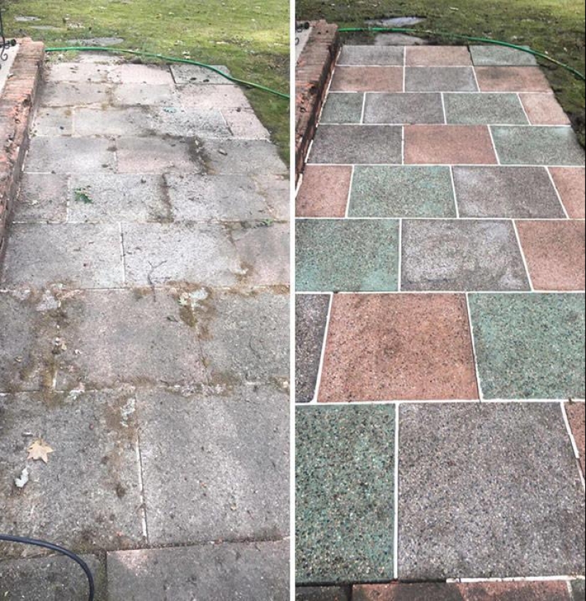 Magic of purity: 30 things before and after the pressure washer Magic of purity: 30 things before and after the pressure washer