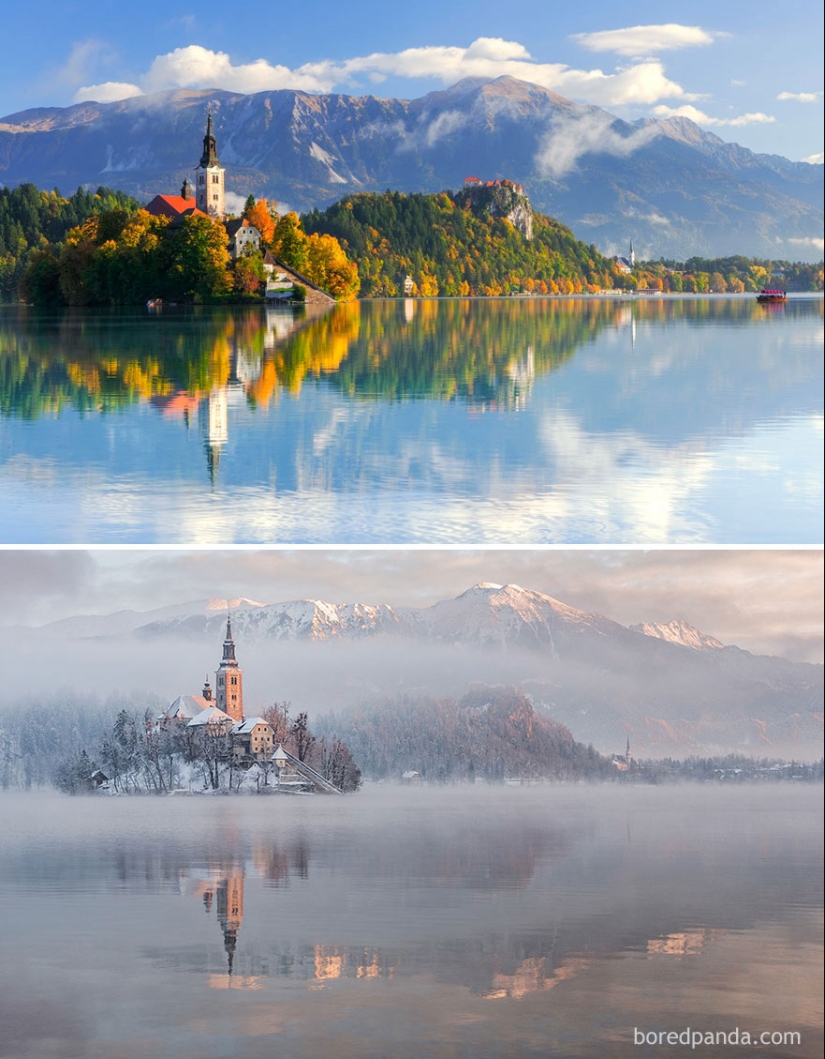 Magical pictures of picturesque places before and during winter Magical pictures of picturesque places before and during winter