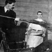 Maxim Gorky with a broom and other writers, as you have not seen them