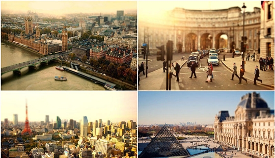 "Miniaturización" de megaciudades por Ben Thomas "Miniaturización" de megaciudades por Ben Thomas