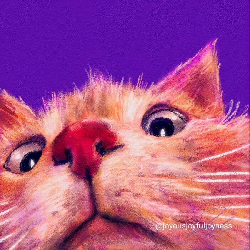 Mis 20 pinturas extravagantes de gatos en sus poses más divertidas