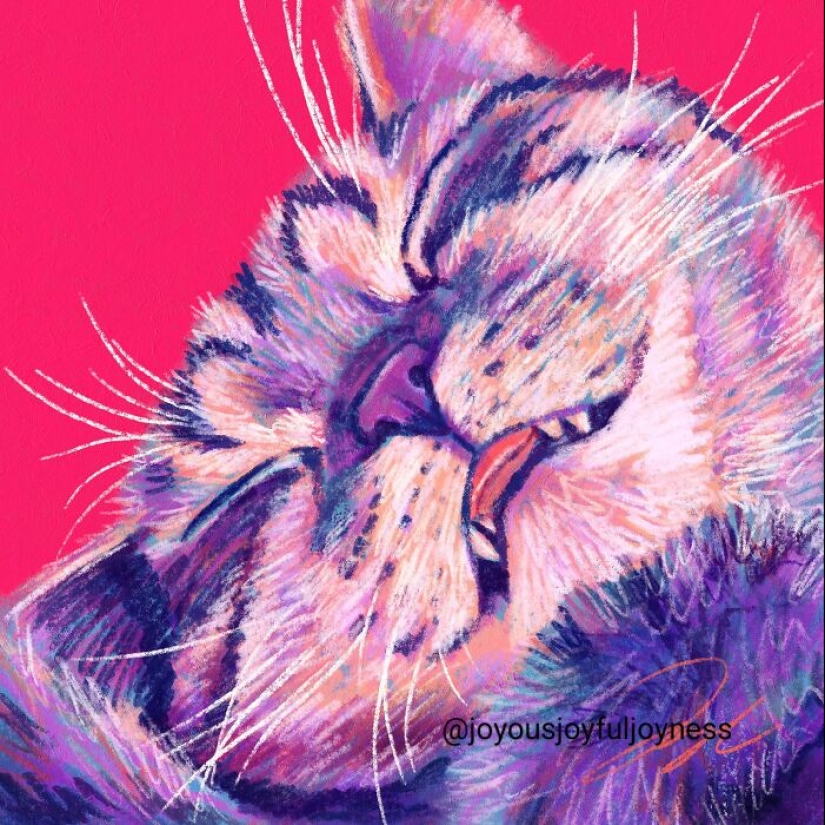 Mis 20 pinturas extravagantes de gatos en sus poses más divertidas