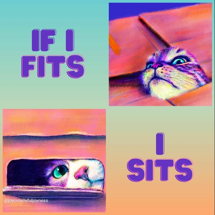 Mis 20 pinturas extravagantes de gatos en sus poses más divertidas