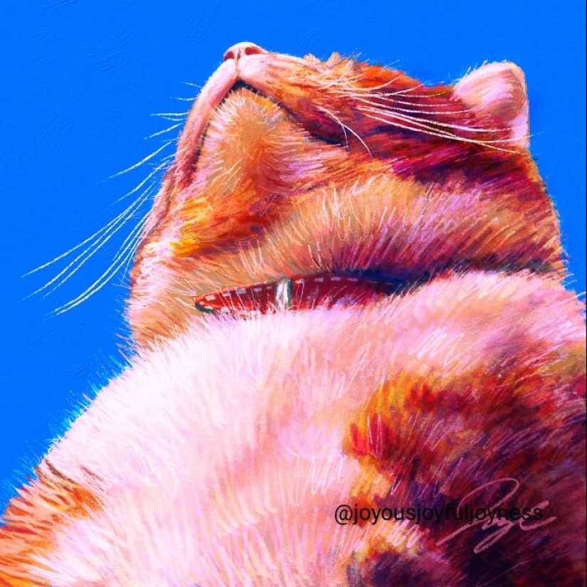 Mis 20 pinturas extravagantes de gatos en sus poses más divertidas