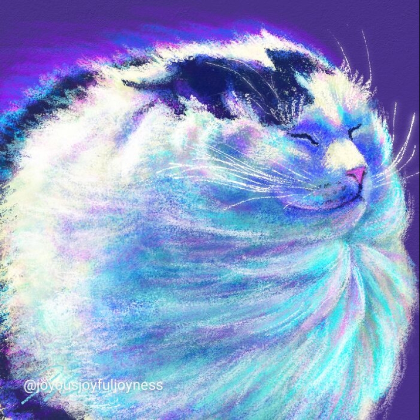 Mis 20 pinturas extravagantes de gatos en sus poses más divertidas