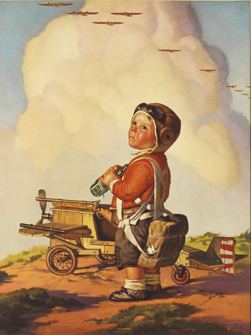 Mischievous toddlers by illustrator Raymond James Stewart Mischievous toddlers by illustrator Raymond James Stewart