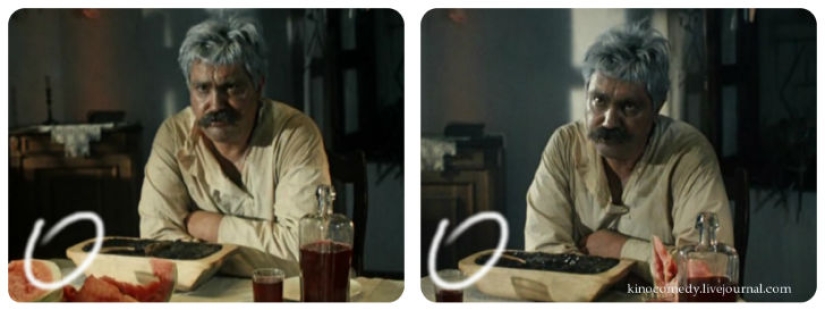 Movie bloopers in the film "White Sun of the Desert"