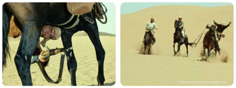 Movie bloopers in the film "White Sun of the Desert"