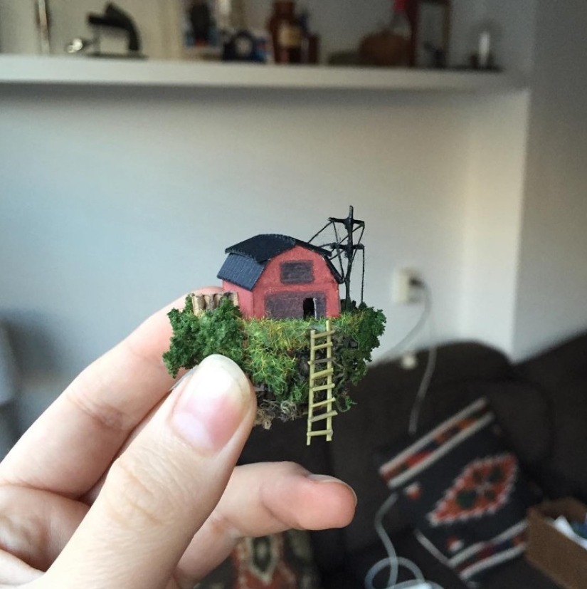 Mundos flotantes en un tubo de ensayo de un artista holandés Mundos flotantes en un tubo de ensayo de un artista holandés