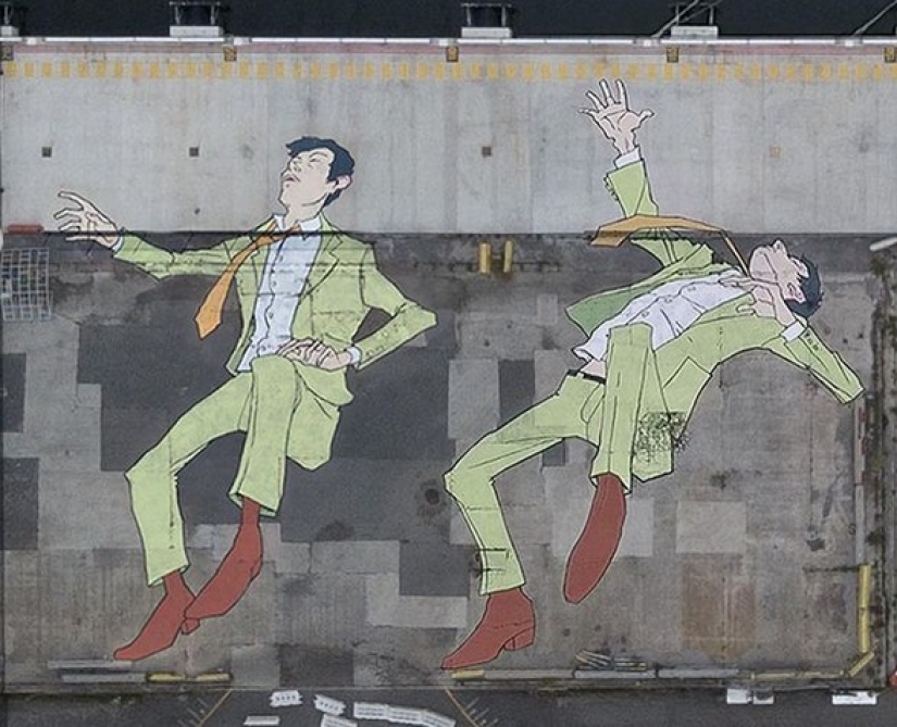 Murales gigantes en el suelo del australiano Kitt Bennett