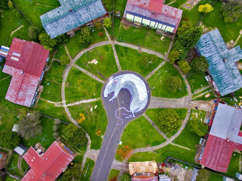 Murales gigantes en el suelo del australiano Kitt Bennett