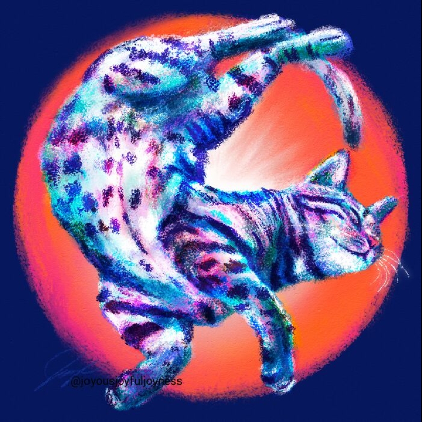 My 20 Whimsical Paintings Of Cats In Their Funniest Poses My 20 Whimsical Paintings Of Cats In Their Funniest Poses