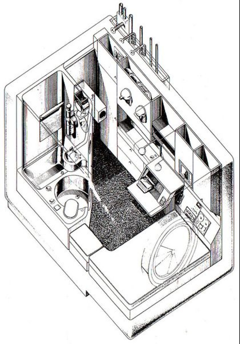 Nakagin Capsule Tower, or 9 square feet