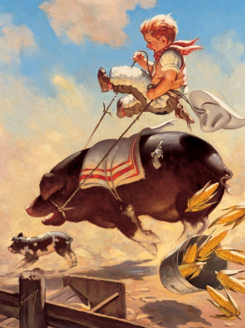 Niños pequeños traviesos del ilustrador Raymond James Stewart Niños pequeños traviesos del ilustrador Raymond James Stewart