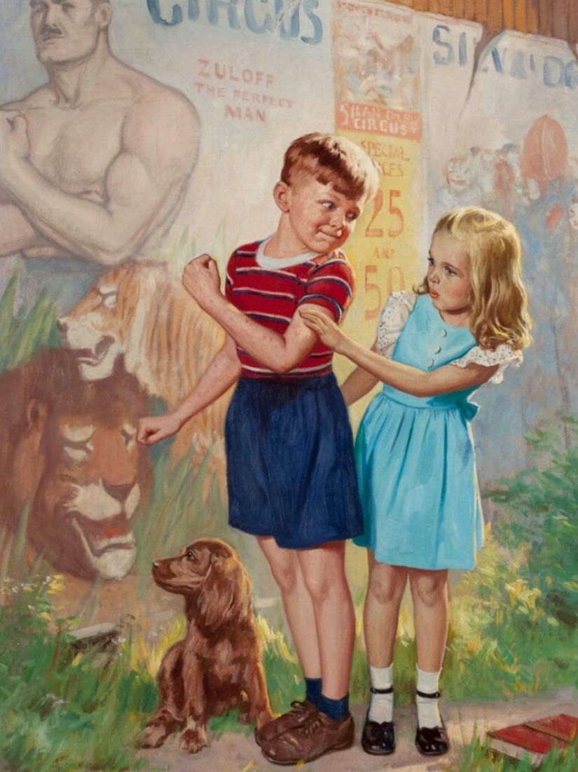 Niños pequeños traviesos del ilustrador Raymond James Stewart Niños pequeños traviesos del ilustrador Raymond James Stewart