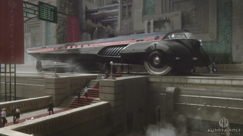 Noir cyberpunk en las pinturas de Tim Razumovsky