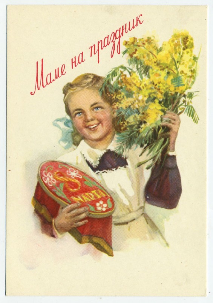 Old postcard for March 8