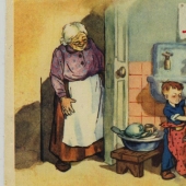 Old postcard for March 8