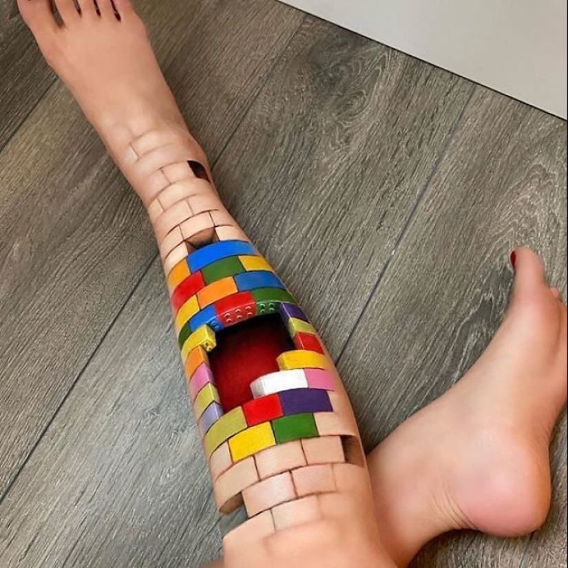 Optical illusion on his own body from the genius of makeup Mimi Choi