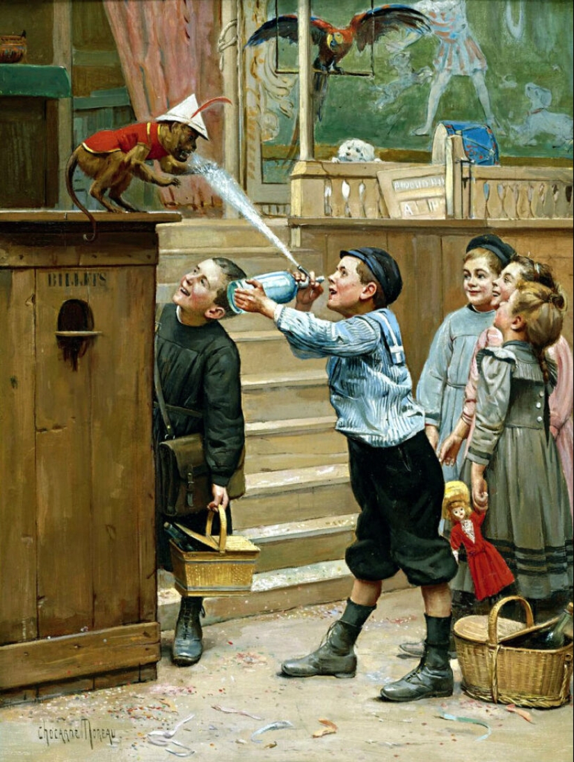 Paul-Charles Chaucarne-Moreau and the mischievous Parisian tomboys in his paintings