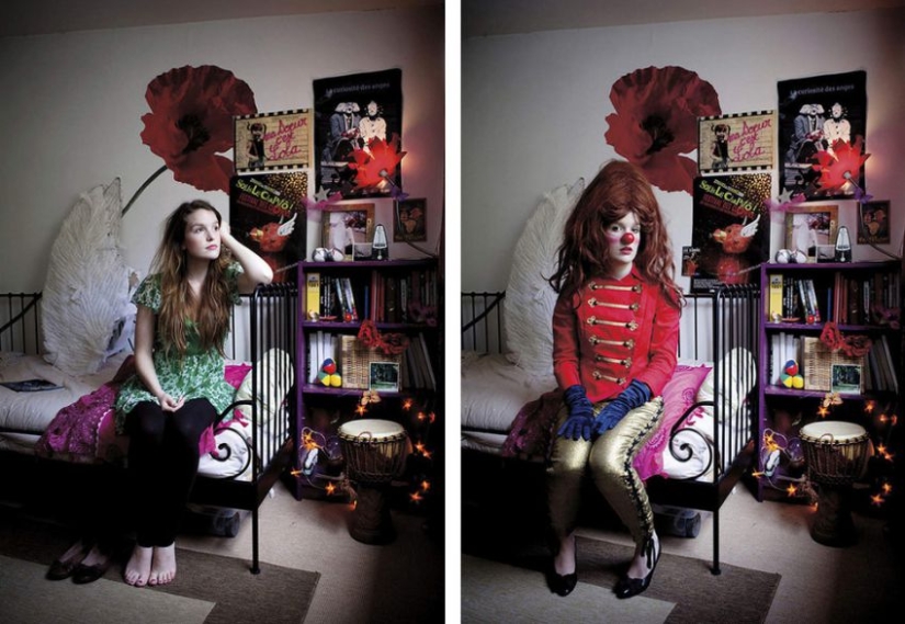 People in casual clothes and work uniforms People in casual clothes and work uniforms