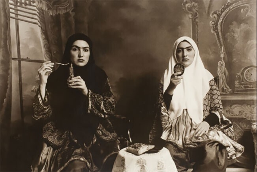 Photo portraits of Iranian beauties in the style of the 19th century