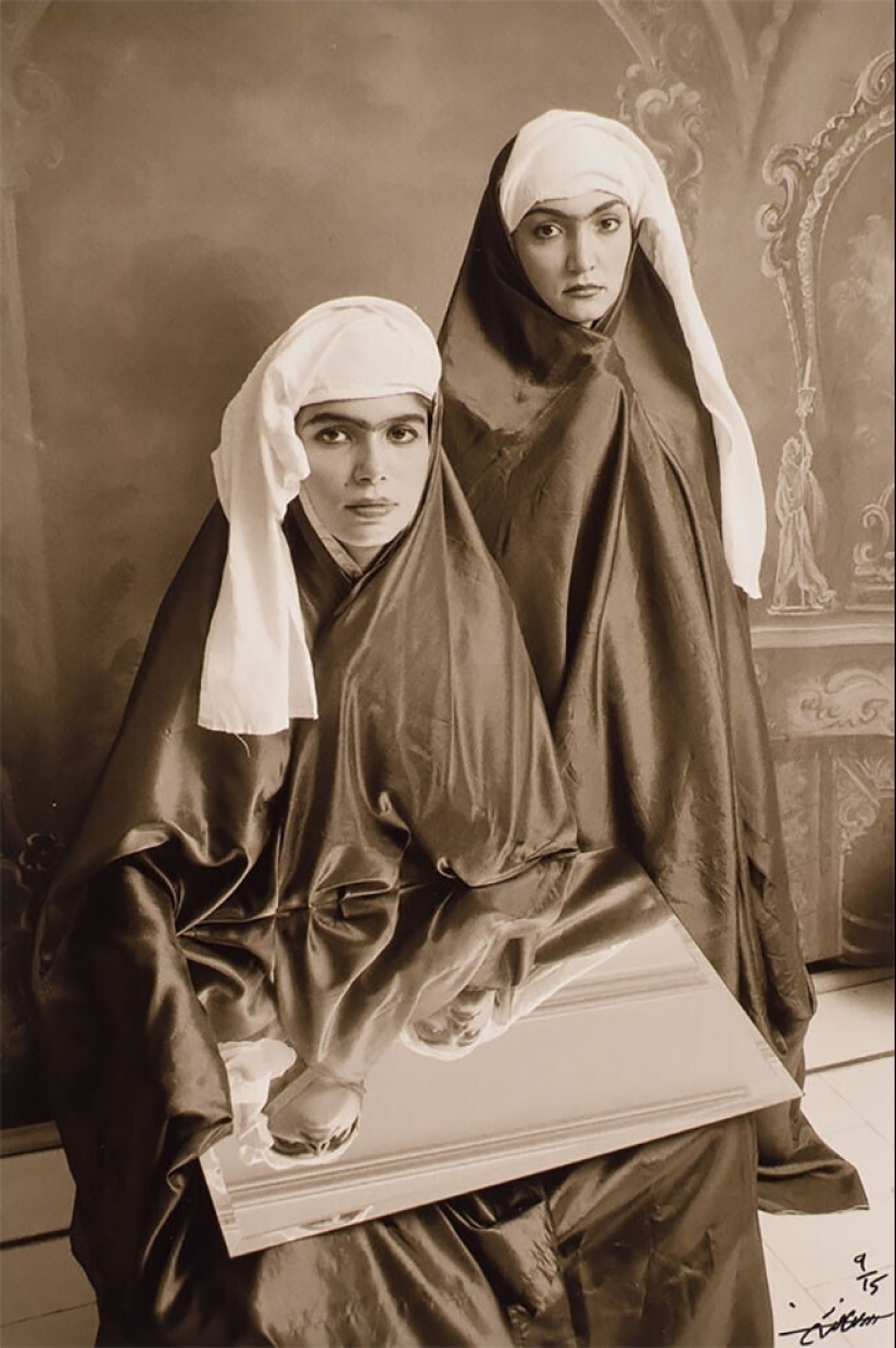 Photo portraits of Iranian beauties in the style of the 19th century