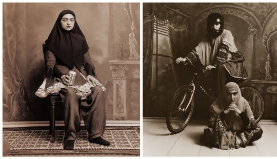Photo portraits of Iranian beauties in the style of the 19th century