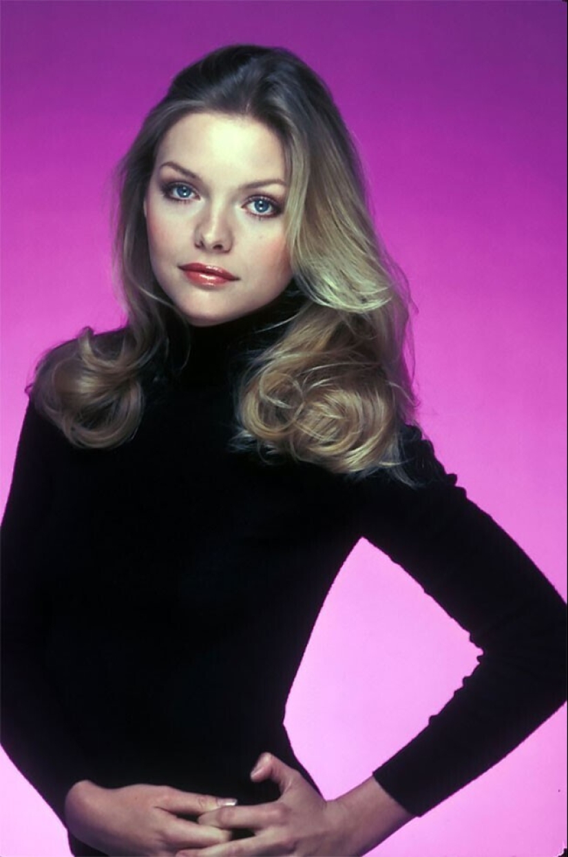 Photo shoot of the future star-21-year-old Michelle Pfeiffer