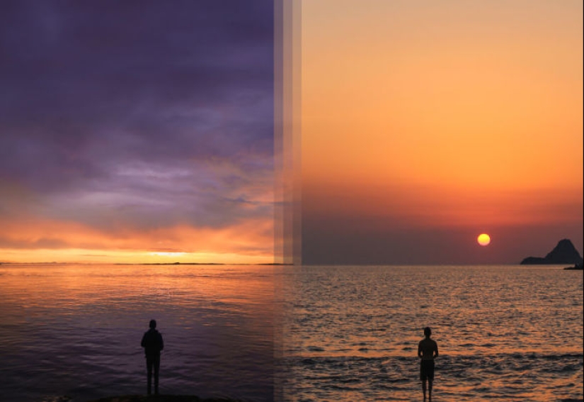 Photos-twins, made in different parts of the world