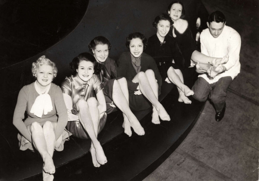 Piernas de mujer en fotos retro