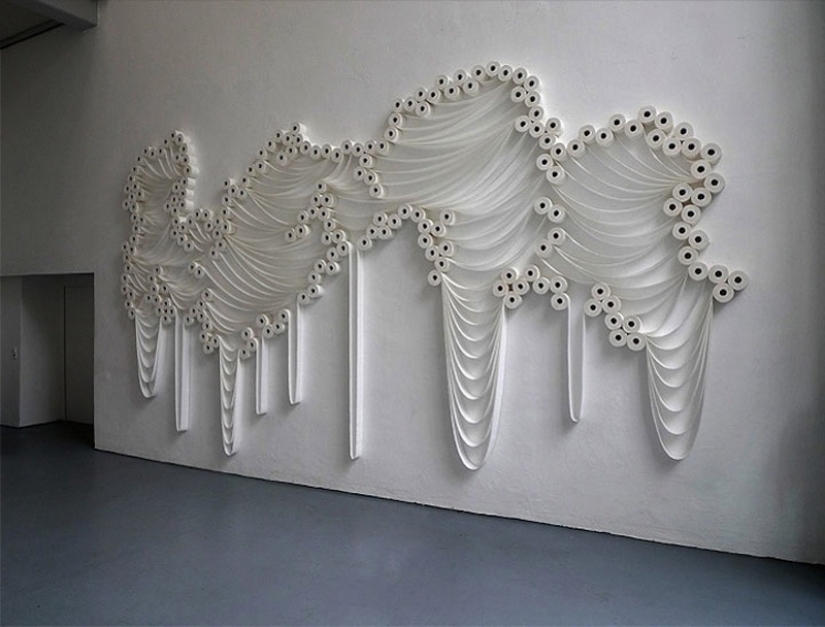 Pinturas abstractas de papel higiénico Pinturas abstractas de papel higiénico