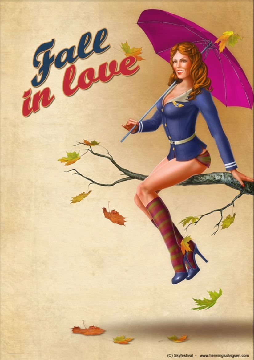 Playful Norwegian pin-up art by illustrator Henning Ludvigsen Playful Norwegian pin-up art by illustrator Henning Ludvigsen