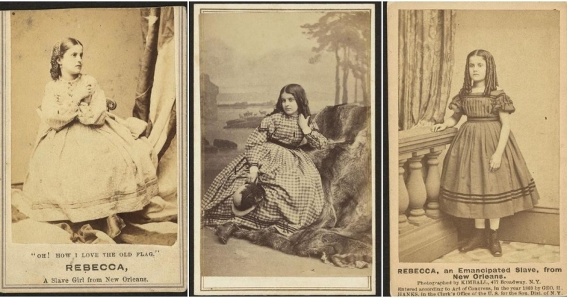 Portraits of Rebecca Huger, white girl slave of New Orleans 1860‑ies
