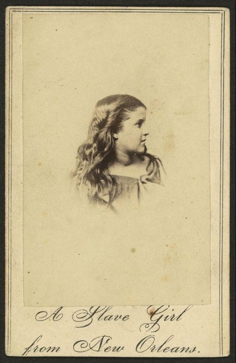 Portraits of Rebecca Huger, white girl slave of New Orleans 1860‑ies