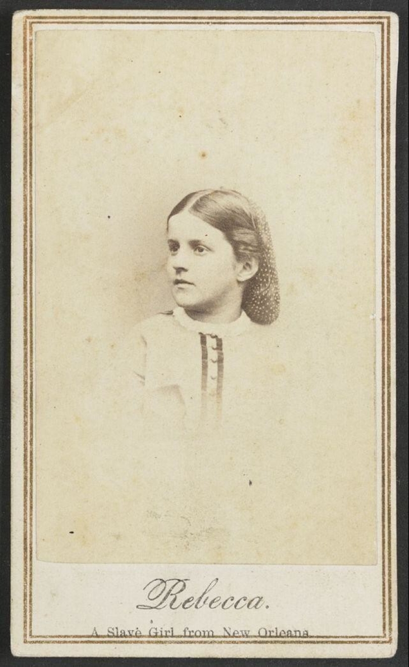 Portraits of Rebecca Huger, white girl slave of New Orleans 1860‑ies