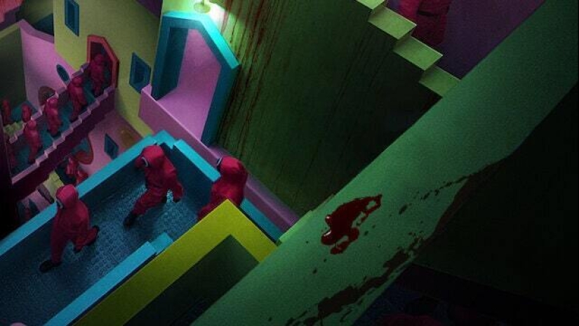 Residential Complex "Red Wall" - Crazy House from "The Squid Game" Residential Complex "Red Wall" - Crazy House from "The Squid Game"