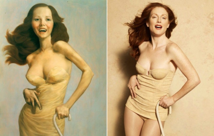 Retratos de damas: Julianne Moore en interpretaciones de moda de grandes pinturas