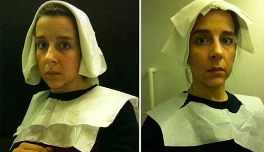 Retratos flamencos del siglo XV, "recreados" en el inodoro del avión